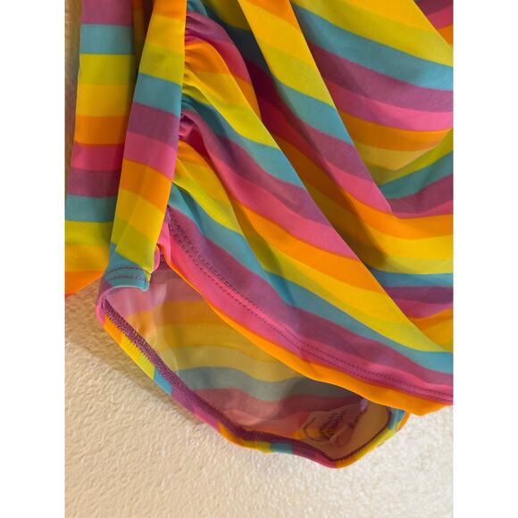 NEW | GIRLHOWDY Swimsuit One Piece Rainbow Stripe Halter Pin Up Retro NWT | 12 - Picture 4 of 8